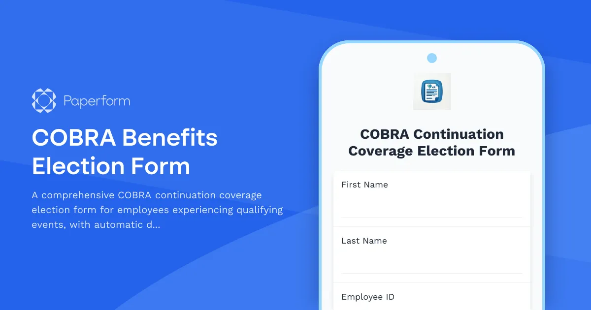 COBRA Benefits Election Form