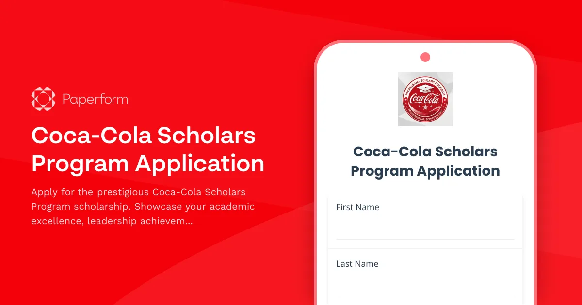 Coca-Cola Scholars Program Application