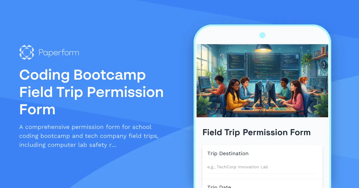 Coding Bootcamp Field Trip Permission Form