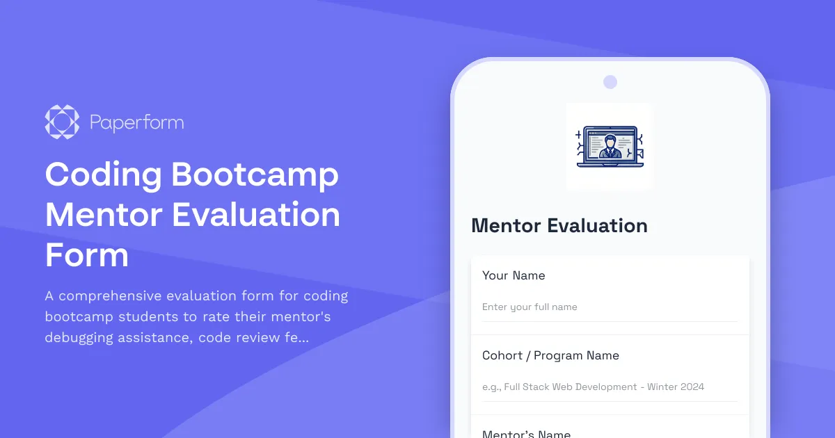 Coding Bootcamp Mentor Evaluation Form