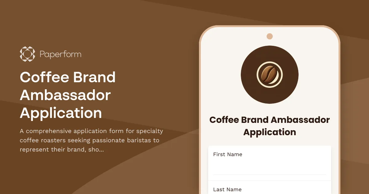 Coffee Brand Ambassador Application