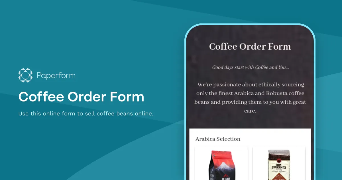 Coffee Order Form