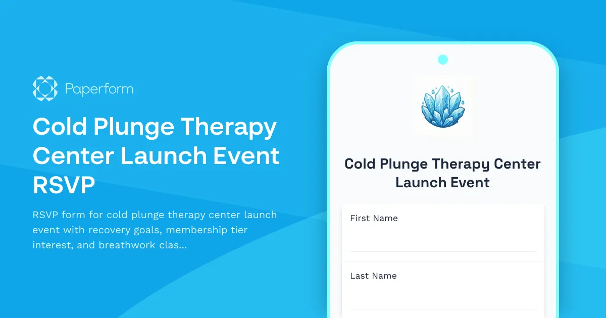 Cold Plunge Therapy Center Launch Event RSVP
