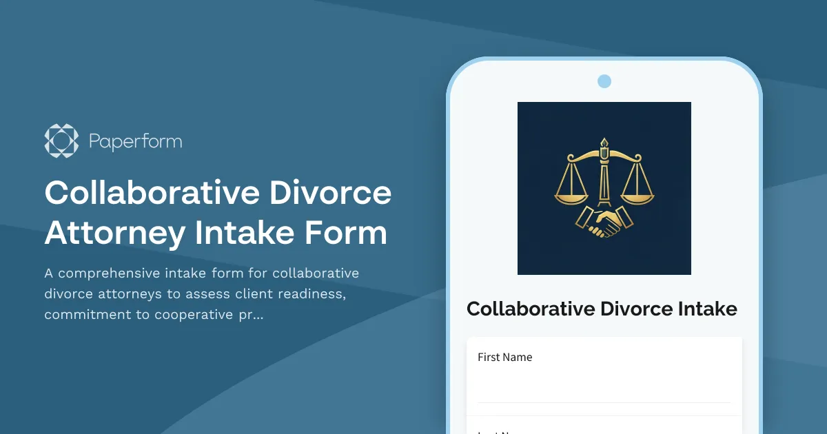 Collaborative Divorce Attorney Intake Form
