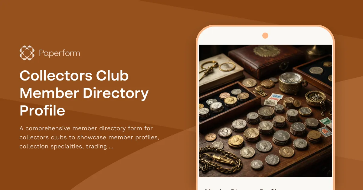 Collectors Club Member Directory Profile