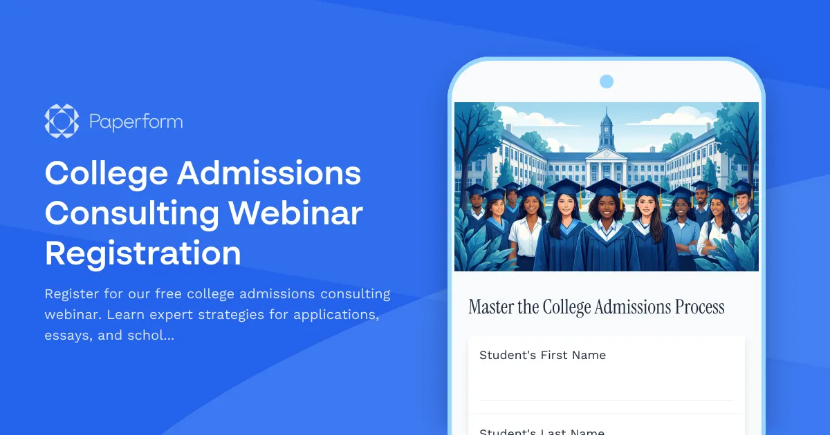 College Admissions Consulting Webinar Registration
