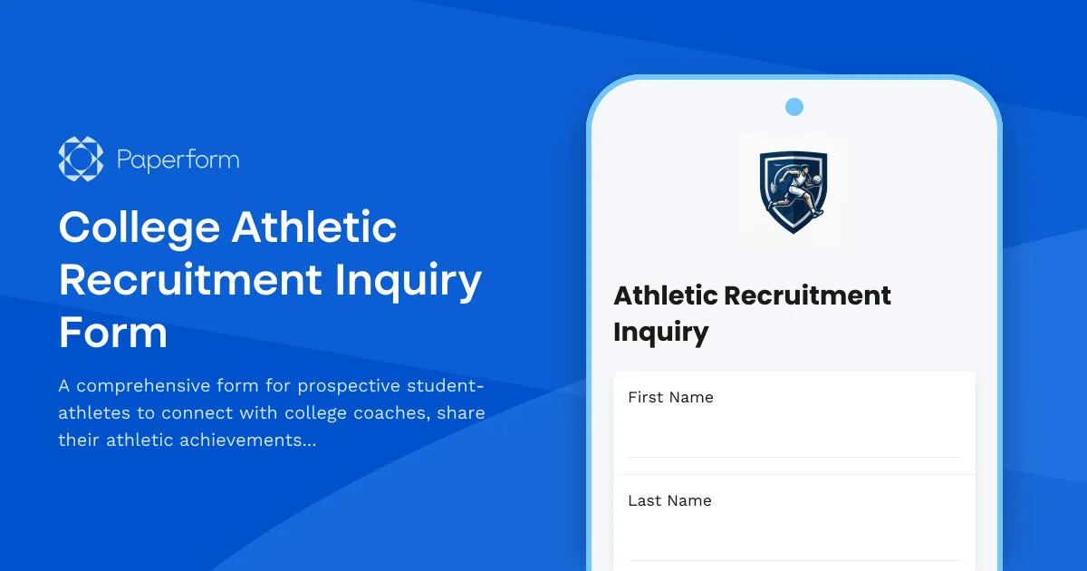 College Athletic Recruitment Inquiry Form