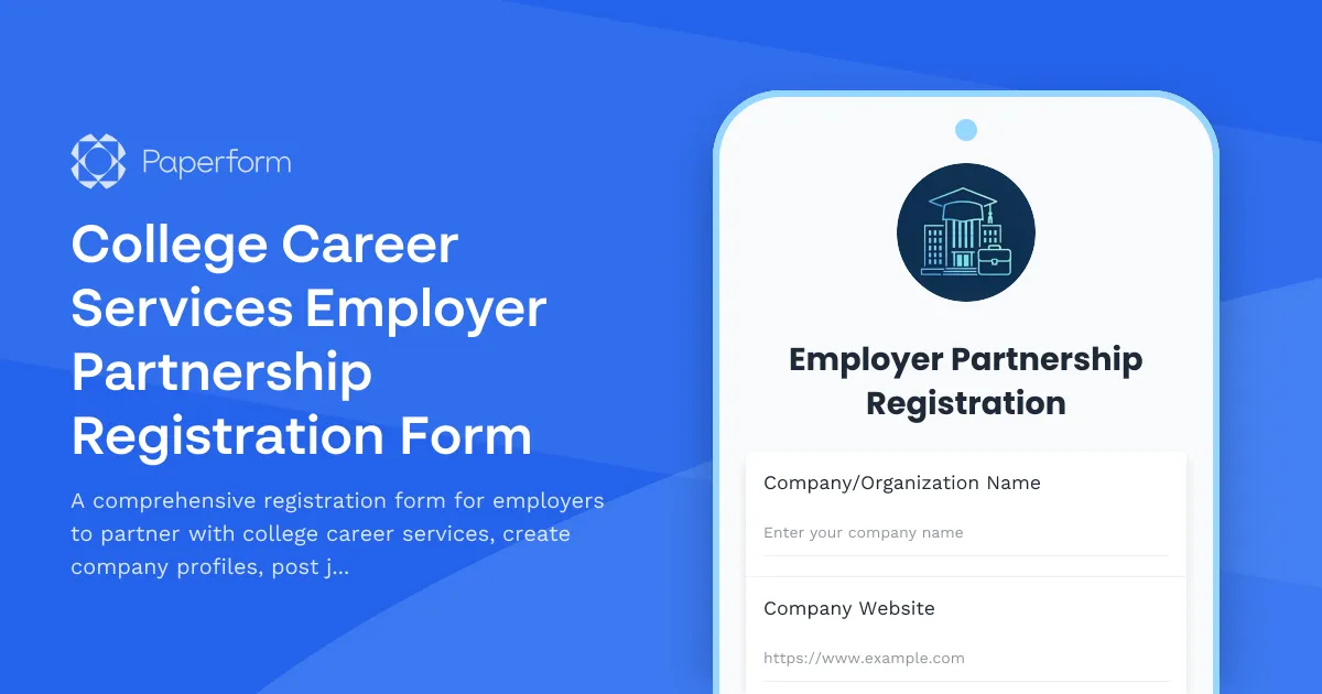 College Career Services Employer Partnership Registration Form