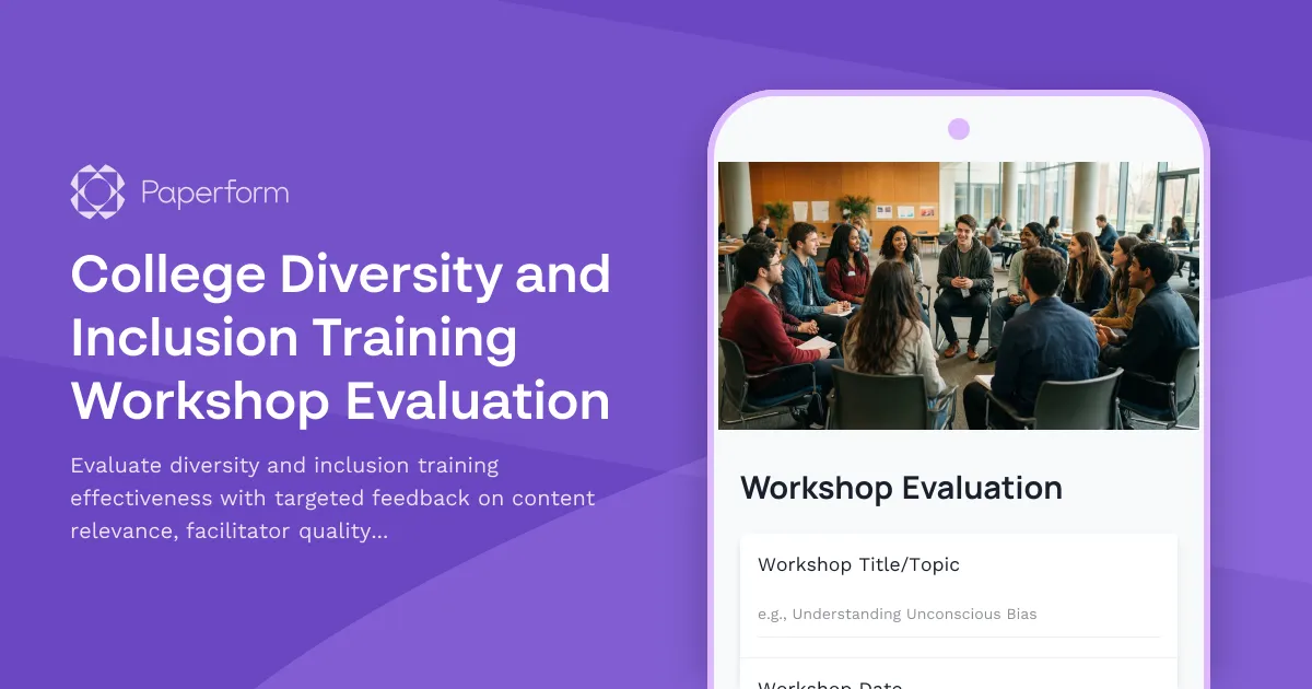 College Diversity and Inclusion Training Workshop Evaluation
