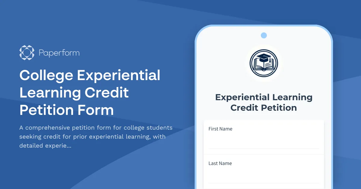 College Experiential Learning Credit Petition Form
