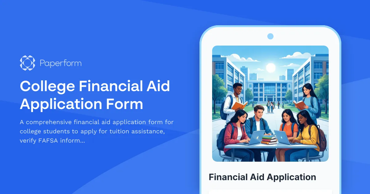 College Financial Aid Application Form