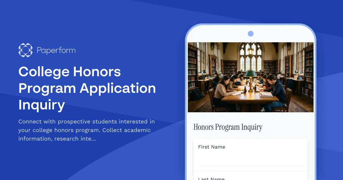 College Honors Program Application Inquiry