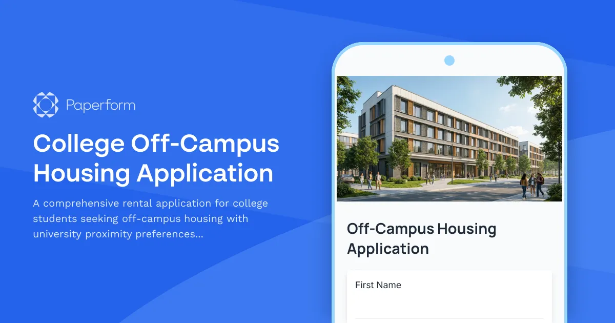 College Off-Campus Housing Application