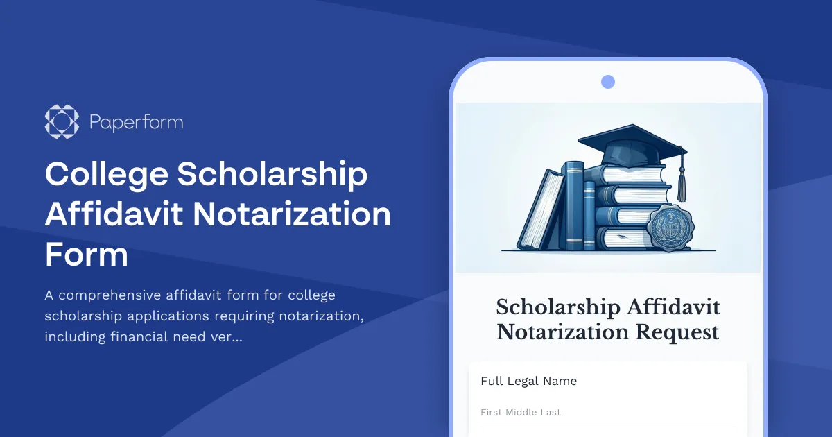 College Scholarship Affidavit Notarization Form