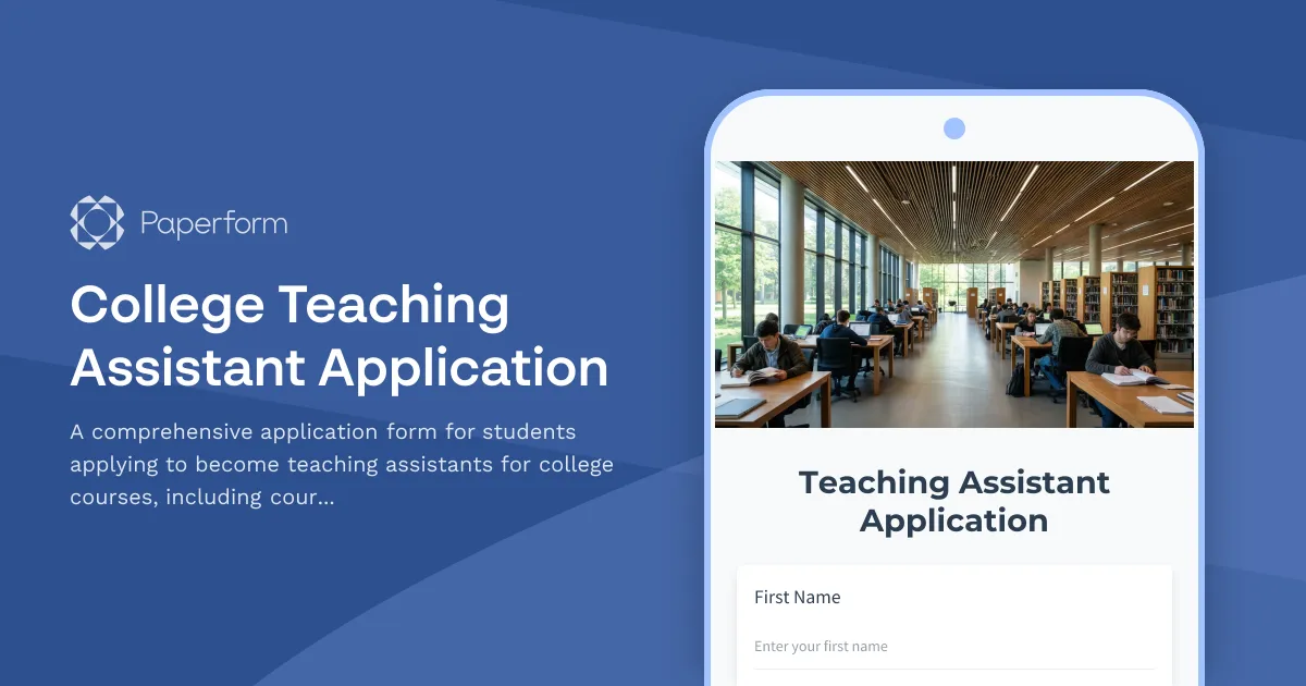 College Teaching Assistant Application