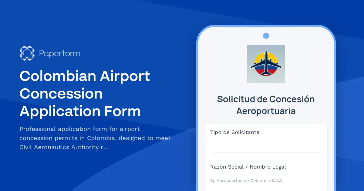 Colombian Airport Concession Application Form