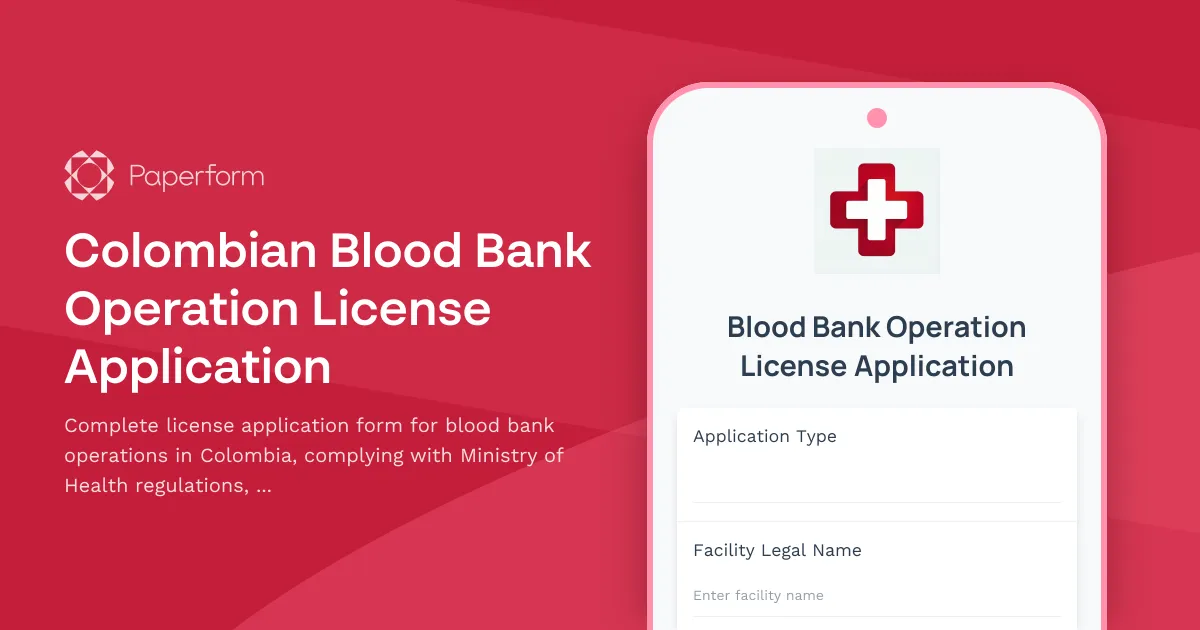 Colombian Blood Bank Operation License Application