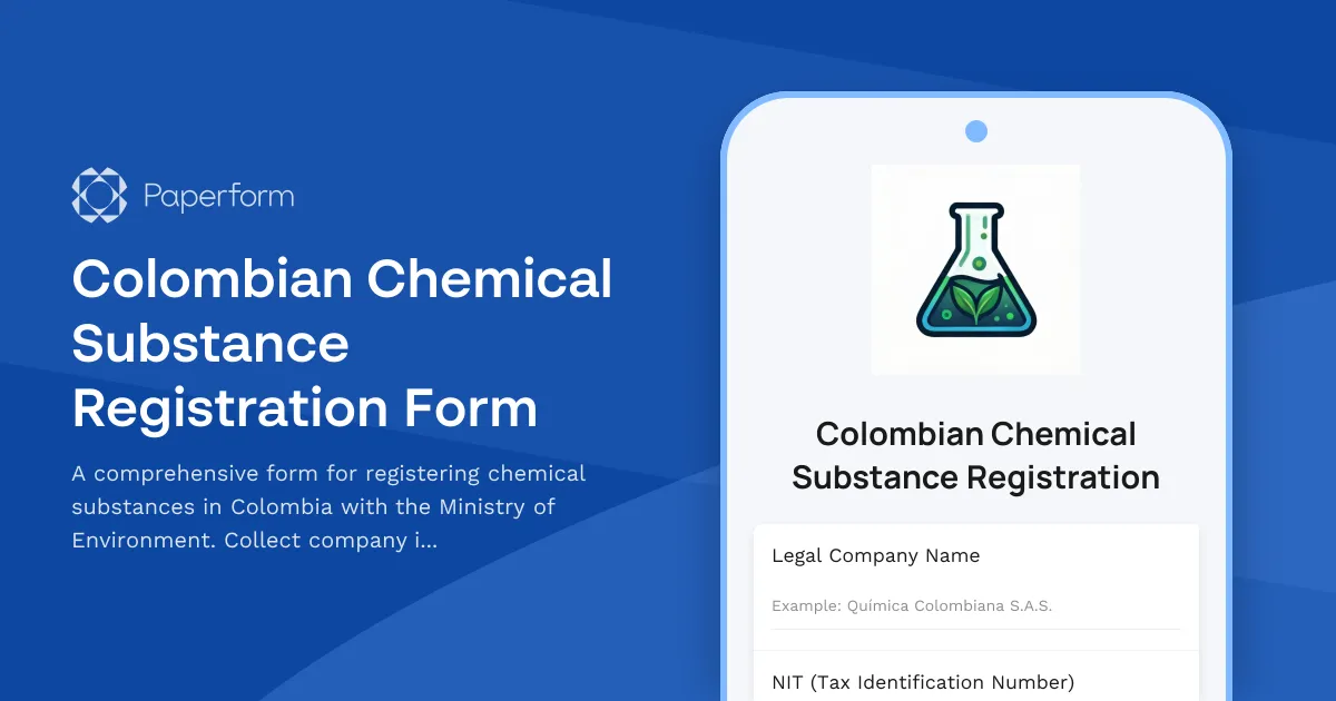 Colombian Chemical Substance Registration Form