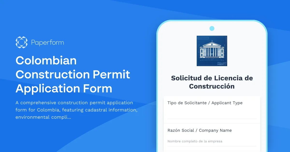 Colombian Construction Permit Application Form