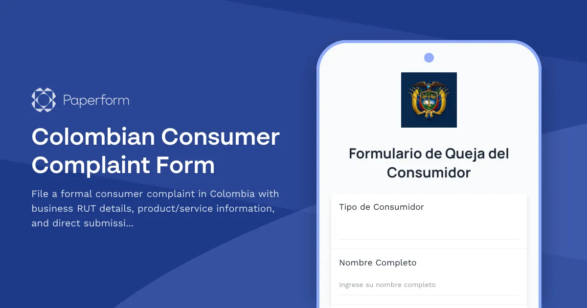Colombian Consumer Complaint Form
