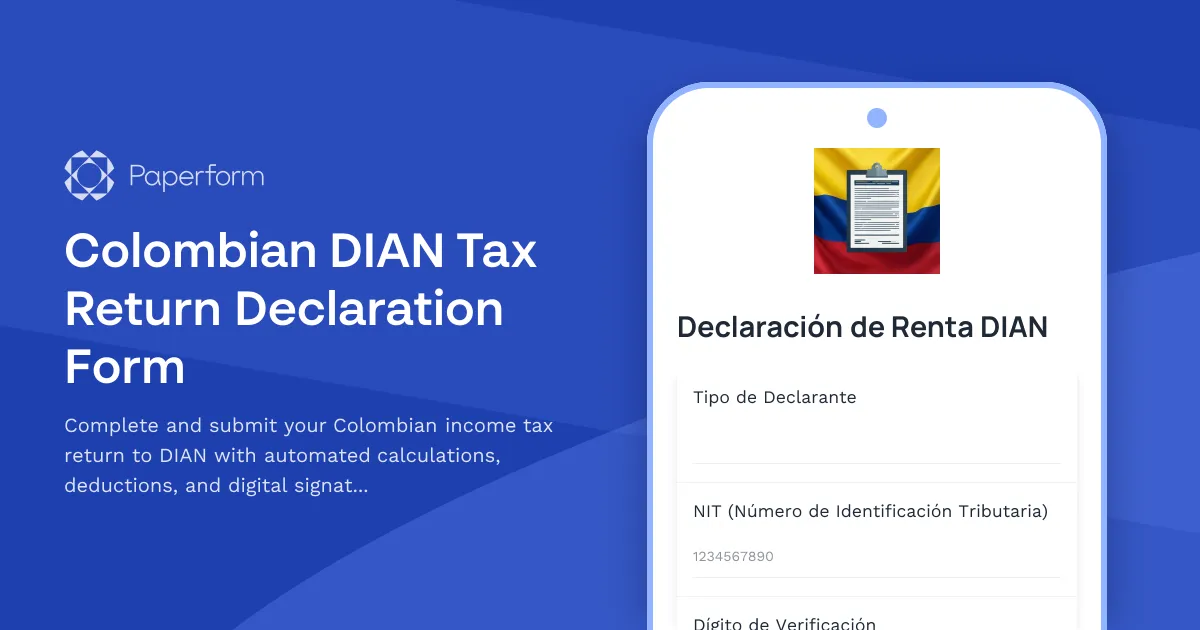 Colombian DIAN Tax Return Declaration Form