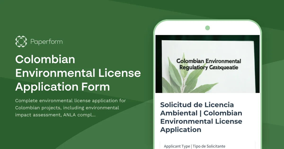 Colombian Environmental License Application Form