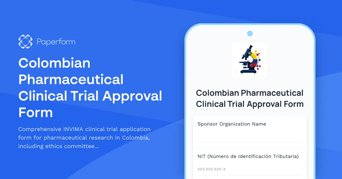 Colombian Pharmaceutical Clinical Trial Approval Form