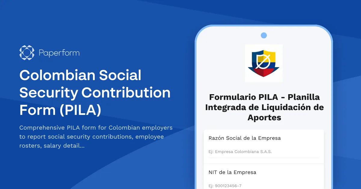 Colombian Social Security Contribution Form (PILA)