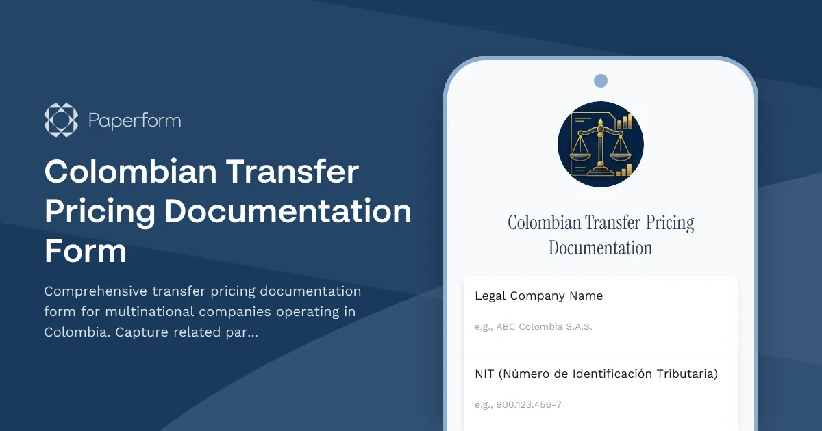 Colombian Transfer Pricing Documentation Form