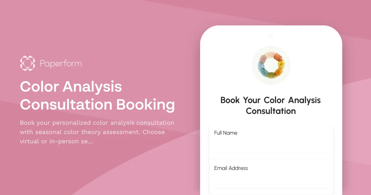 Color Analysis Consultation Booking