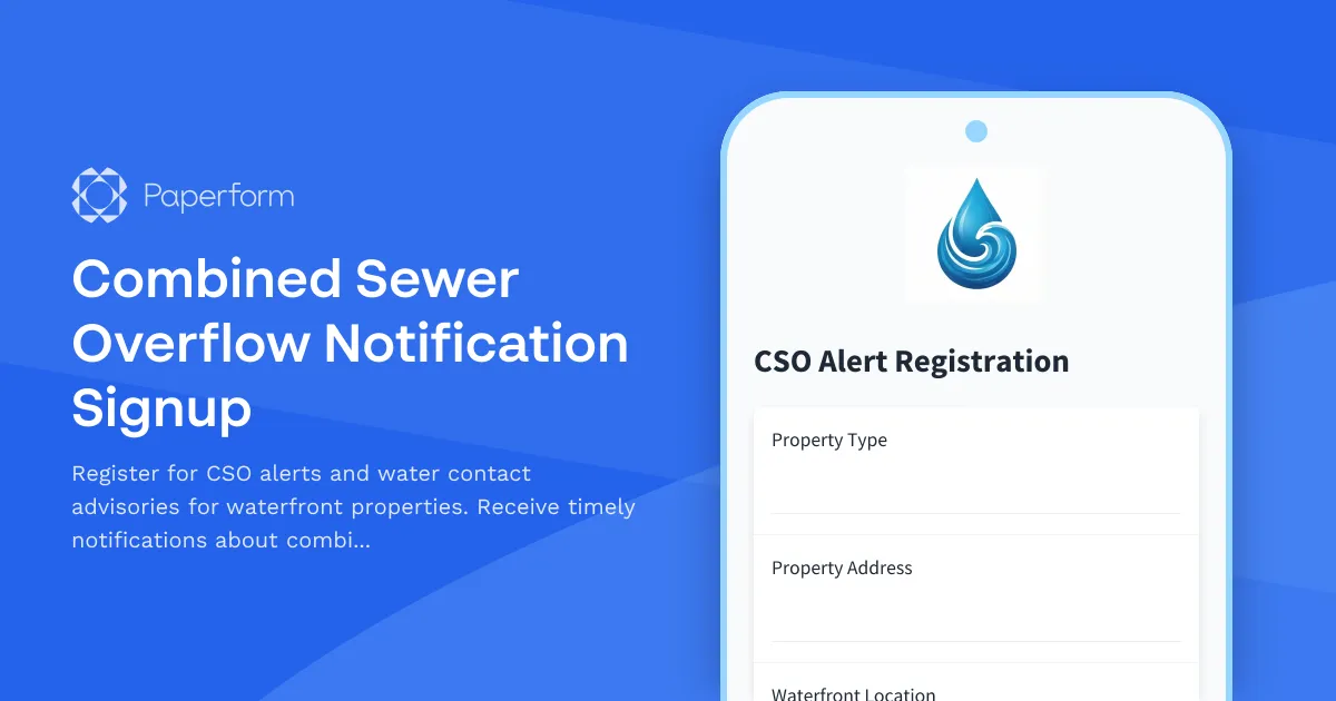 Combined Sewer Overflow Notification Signup