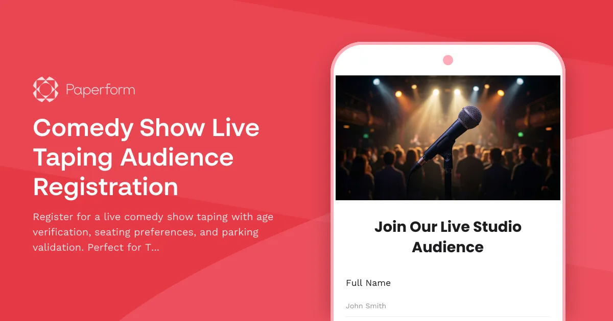 Comedy Show Live Taping Audience Registration