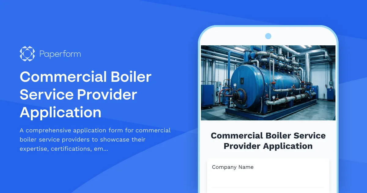 Commercial Boiler Service Provider Application