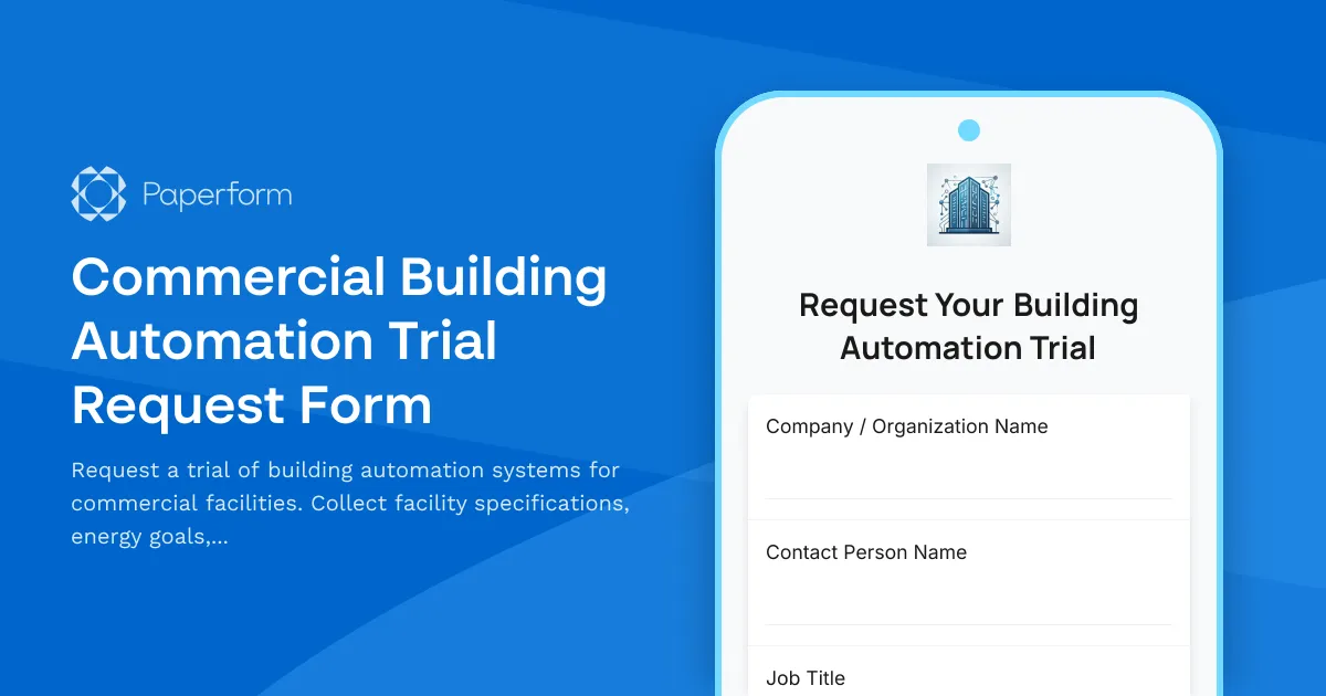 Commercial Building Automation Trial Request Form