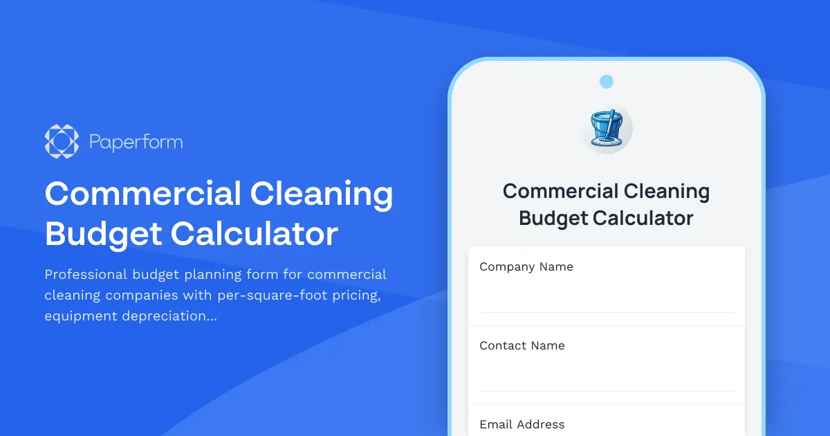 Commercial Cleaning Budget Calculator