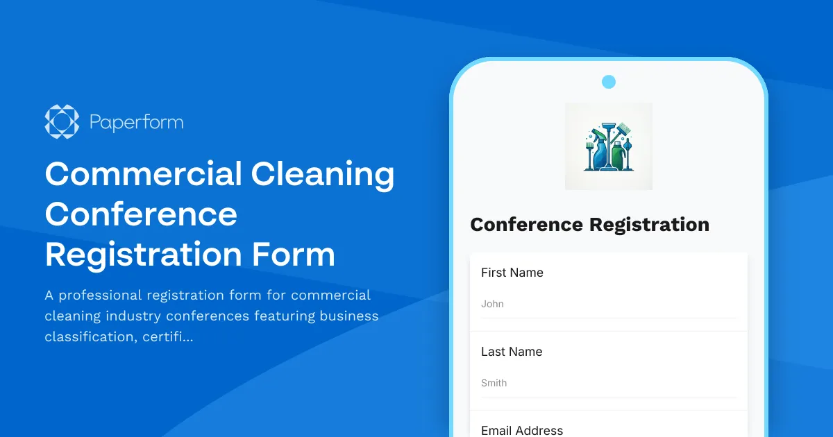 Commercial Cleaning Conference Registration Form
