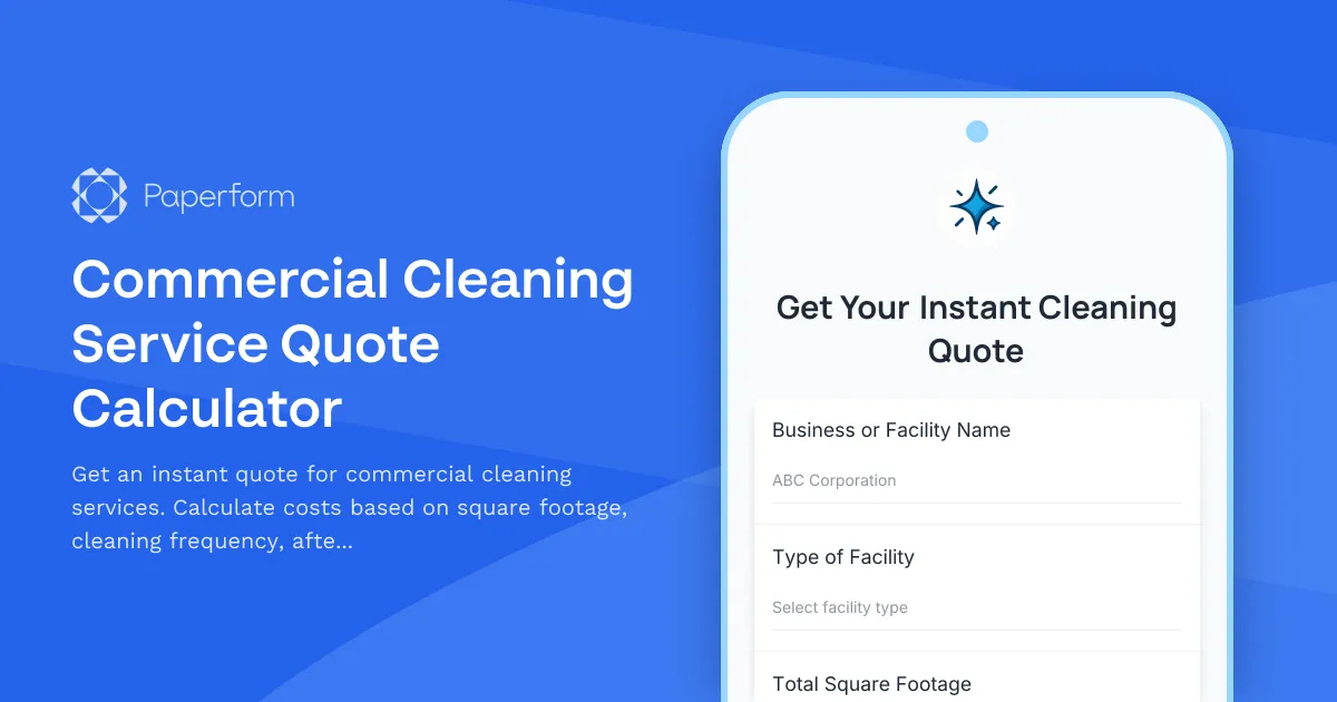 Commercial Cleaning Service Quote Calculator