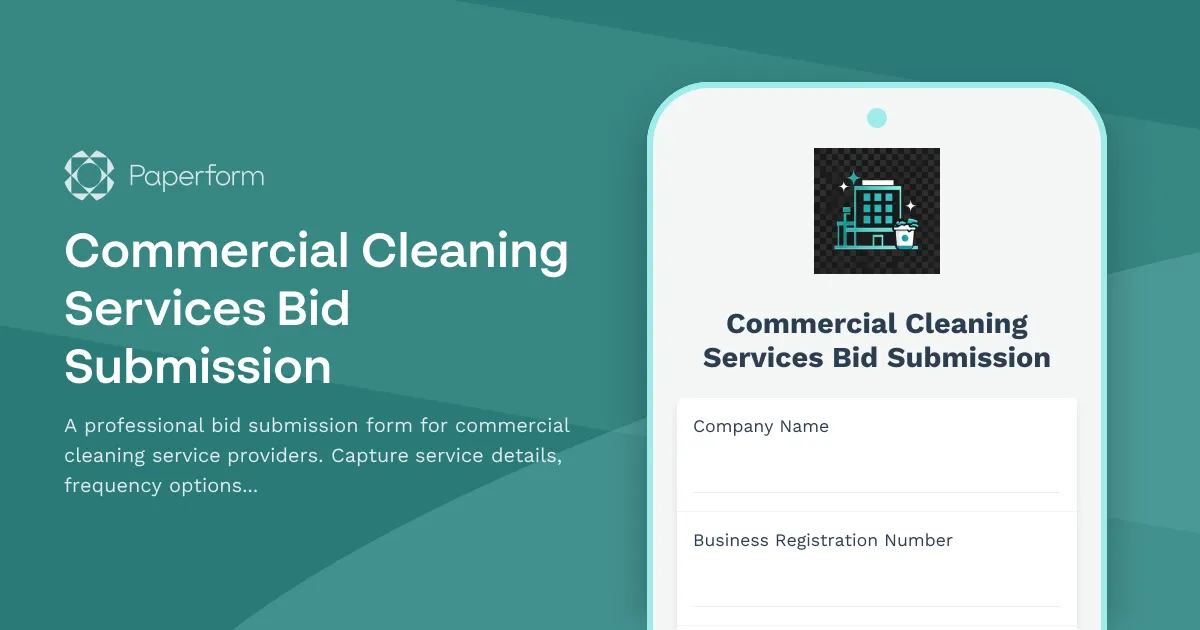 Commercial Cleaning Services Bid Submission