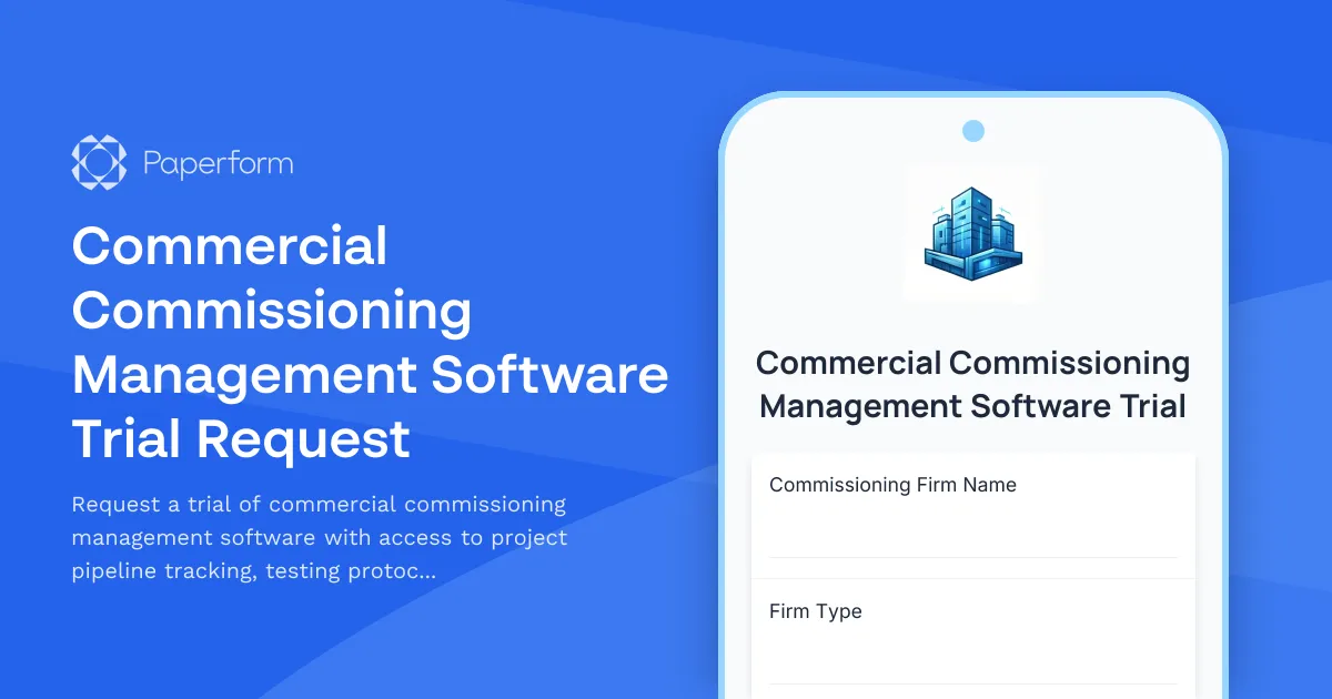 Commercial Commissioning Management Software Trial Request