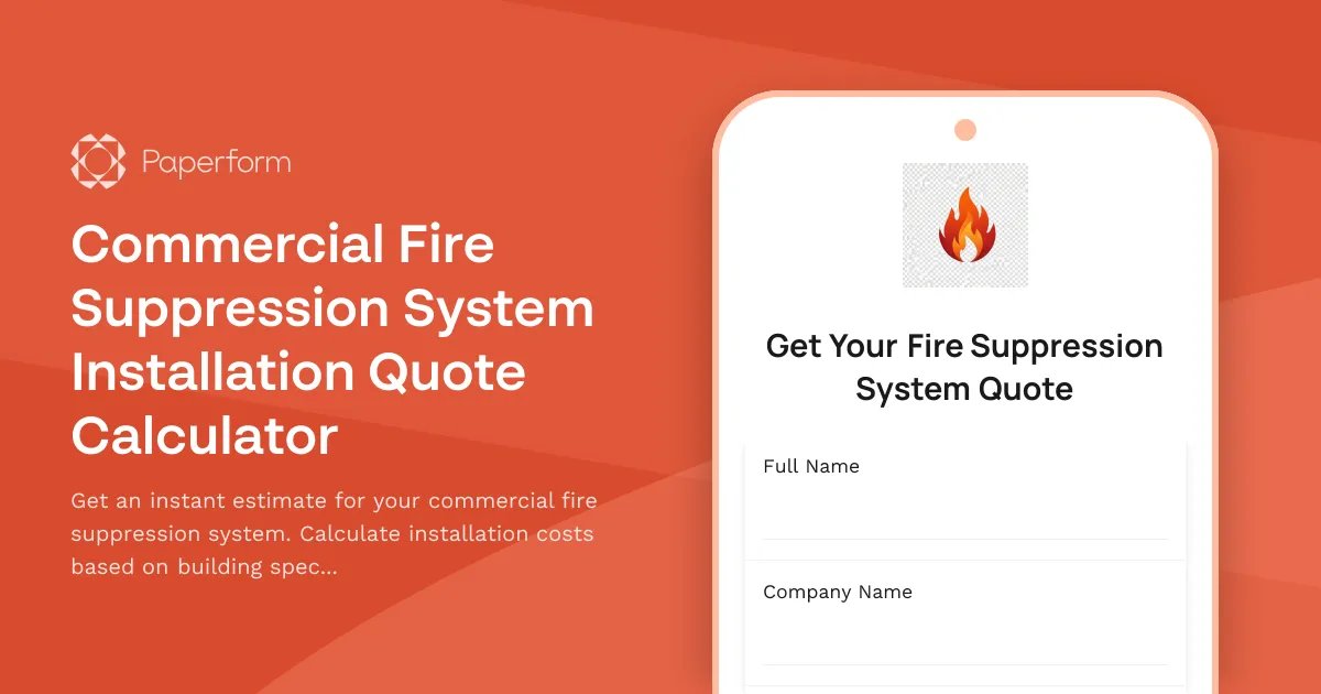 Commercial Fire Suppression System Installation Quote Calculator