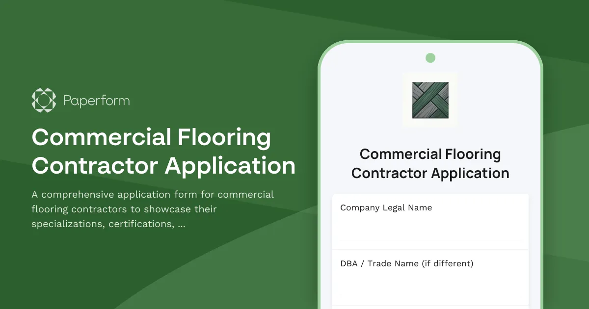 Commercial Flooring Contractor Application