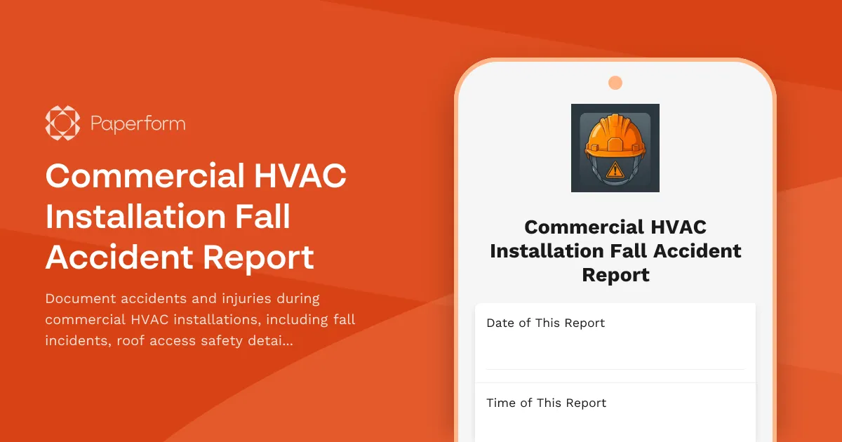 Commercial HVAC Installation Fall Accident Report