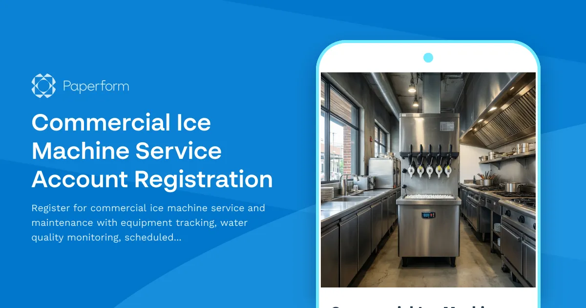 Commercial Ice Machine Service Account Registration