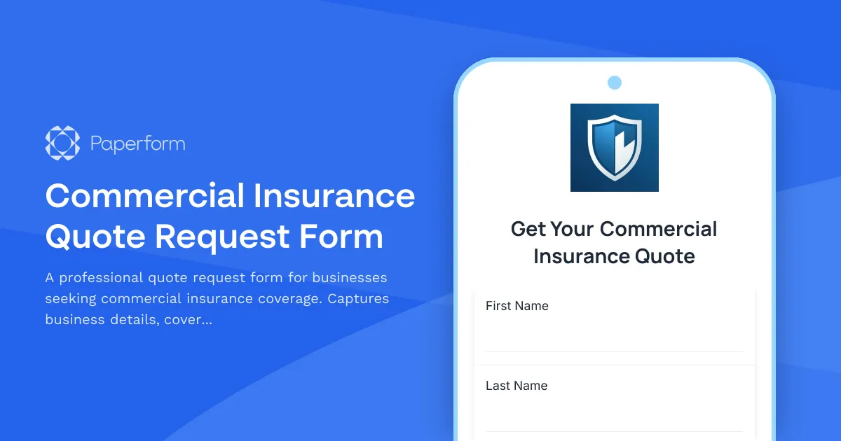 Commercial Insurance Quote Request Form