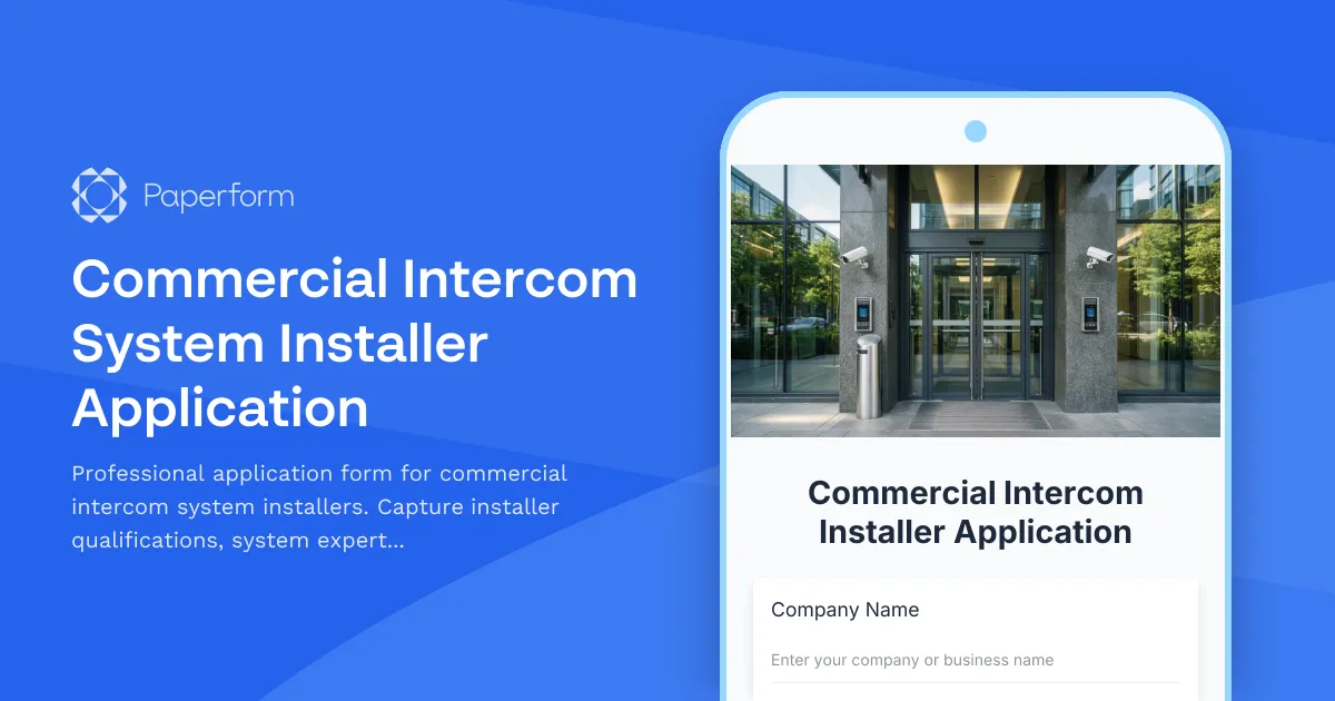 Commercial Intercom System Installer Application