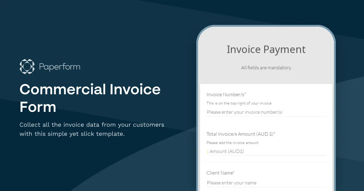 Commercial Invoice Form