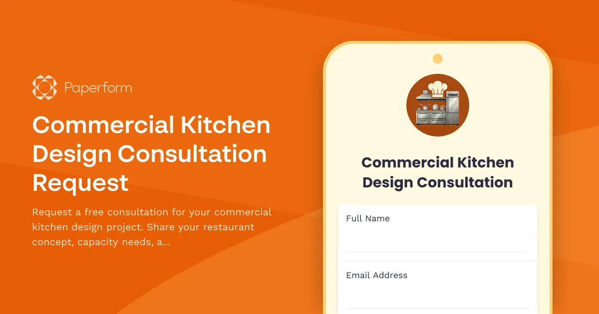 Commercial Kitchen Design Consultation Request
