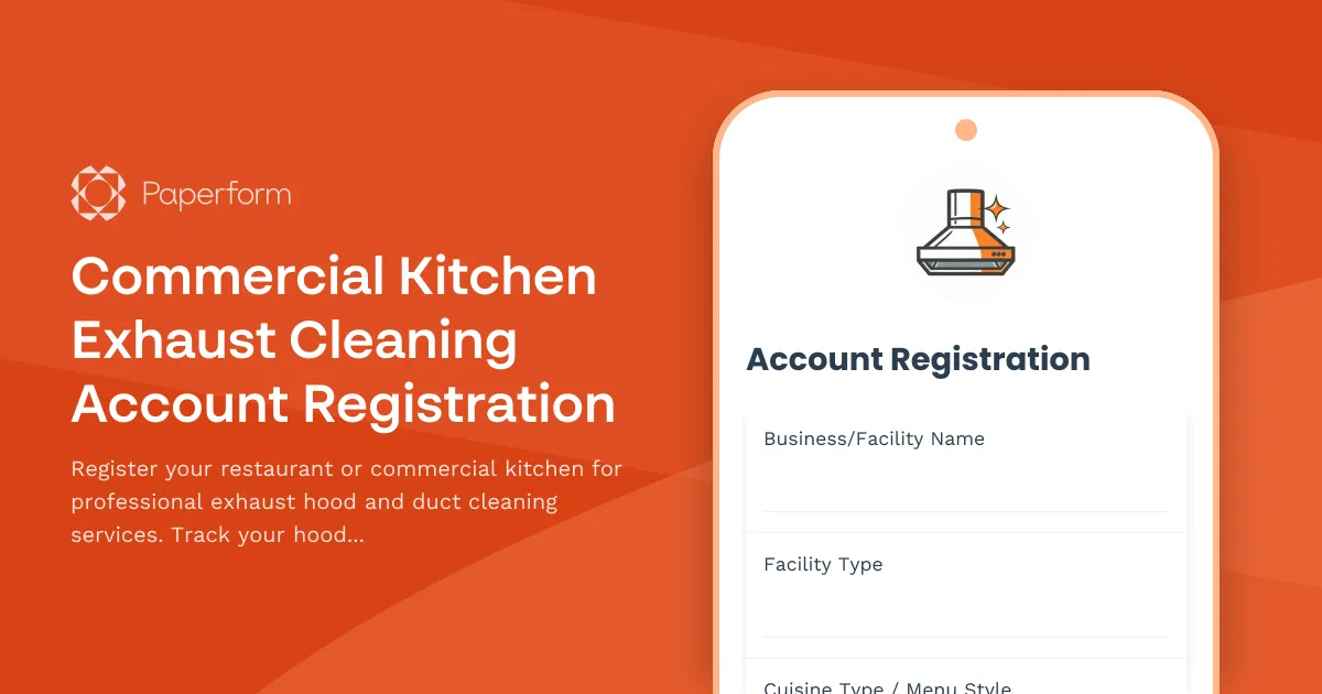 Commercial Kitchen Exhaust Cleaning Account Registration