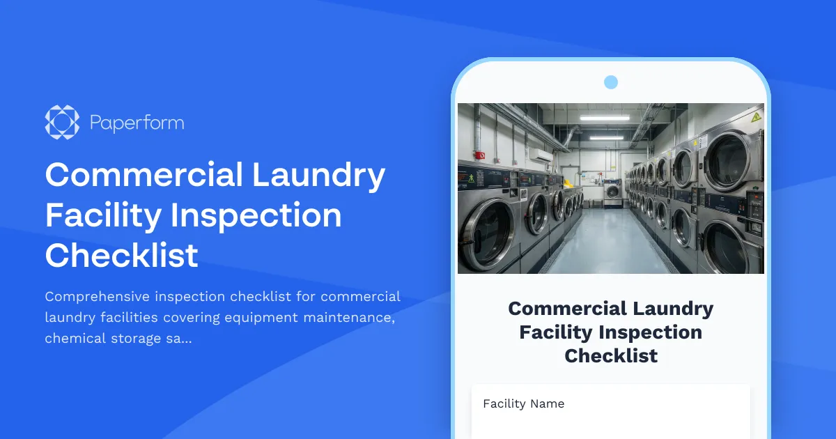 Commercial Laundry Facility Inspection Checklist