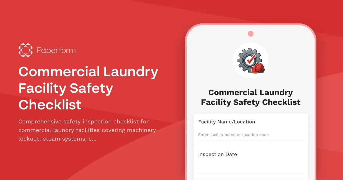 Commercial Laundry Facility Safety Checklist